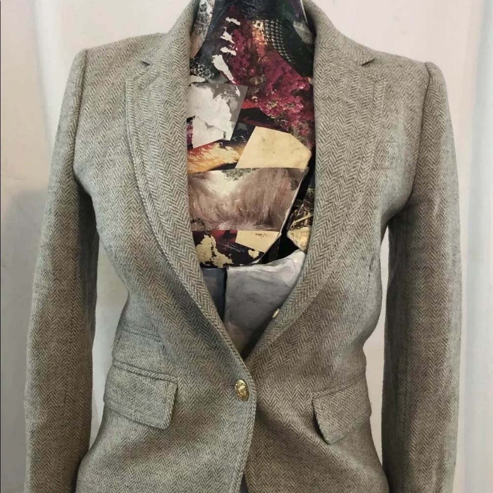 J Crew Schoolboy Blazer Size 00 Preppy Gold Button